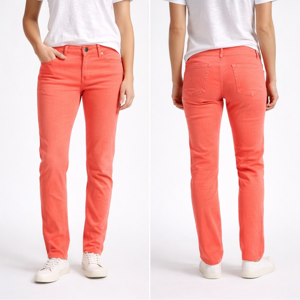 JCrew Matchstick Jeans 33 Coral Pink Straight Leg Stretch Denim Pants 24642